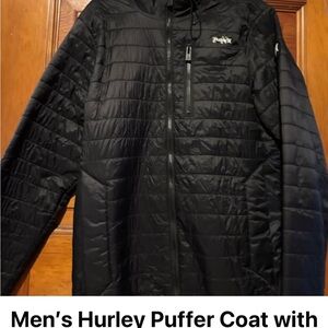 Hurley Men's Black Puffer Coat